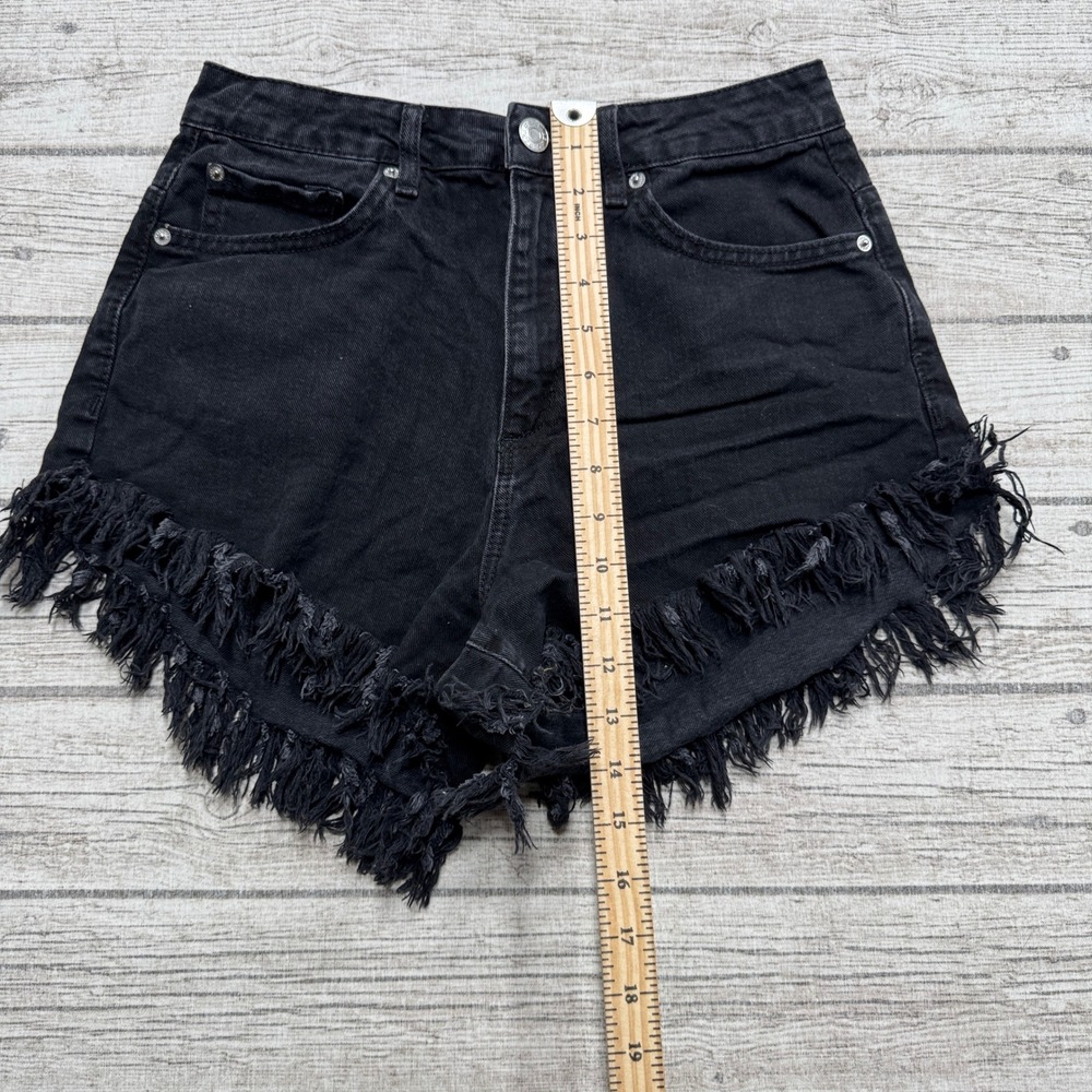 Garage Shorts Women's 27 Black Mini Festival Cheeky Cut Off Denim High Waisted - Picture 4 of 5